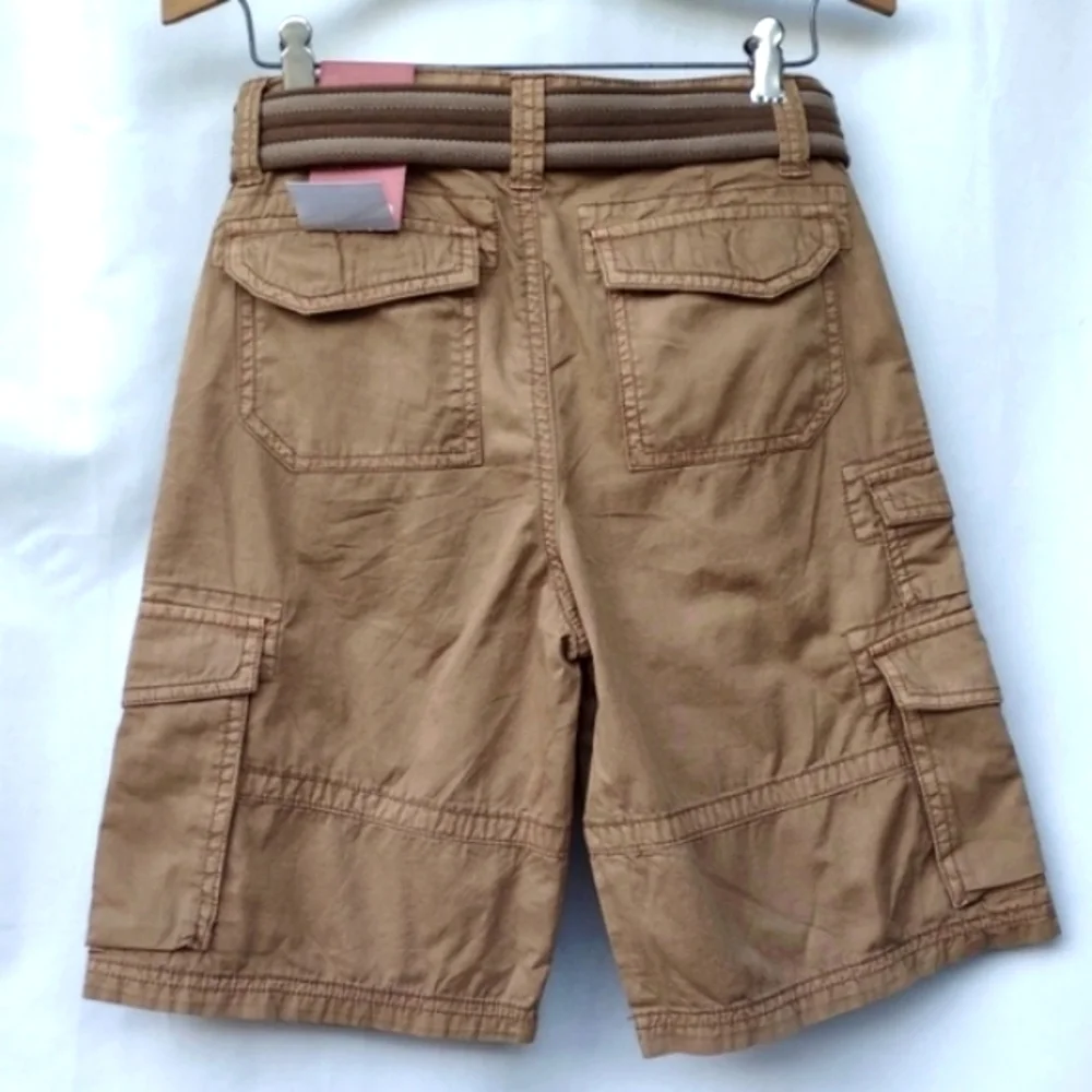 Arizona Tan Carmel Cargo Shorts with Belt Boy's 14 NWT